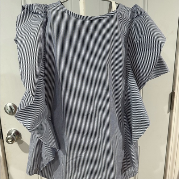 Ann Taylor Ribbed Ruffle Sleeve Top - Picture 5 of 8